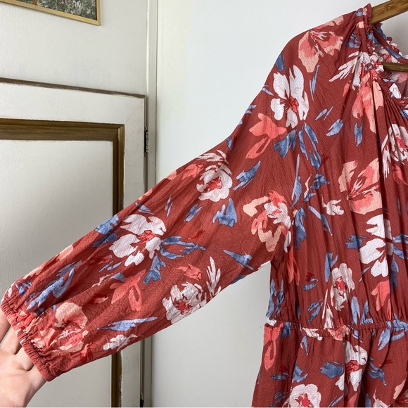 🦋Isabel Maternity Woven Floral Babydoll Top Chiffon Blouse Size XL - Picture 4 of 9